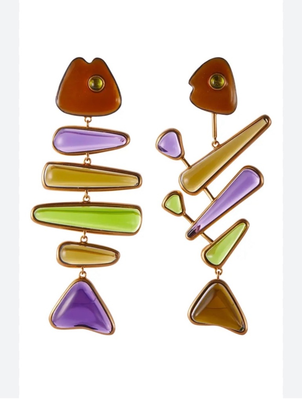 NWT Tory Burch Colorful Geometric Drop Fish Earrings Sold Out Retails $180